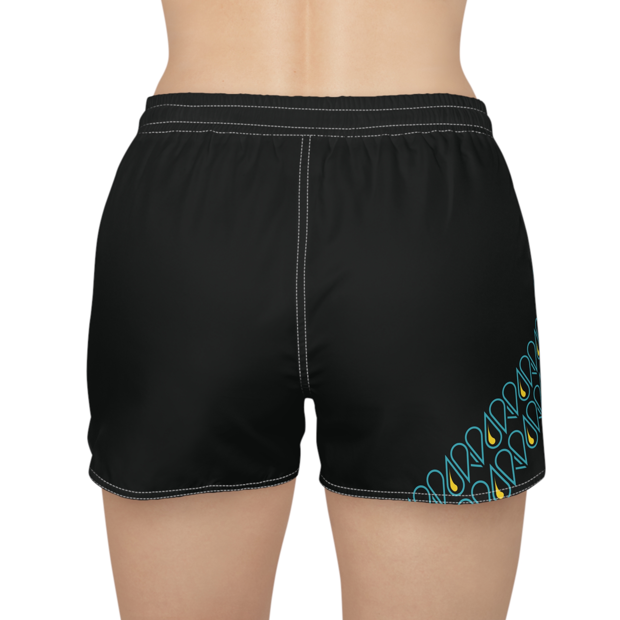 Back view of a woman wearing the OASIS shorts.